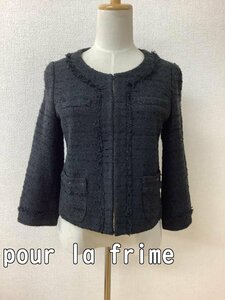  Pour La Frime (pour la frime) black check pattern tweed jacket size S