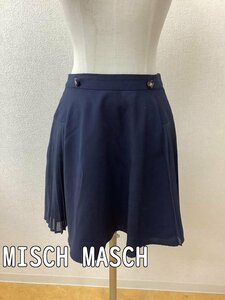ミッシュマッシュ (MISCH MASCH) ネイビースカート サイドは黒シフォンのプリーツ サイズ38