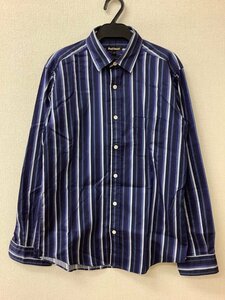 ポール・スチュアート ネイビー系ストライプシャツ サイズ46
