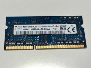 【動作確認済み】hynix DDR3L 4GB×1 PC3L-12800S SO-DIMM HMT451S6AFR8A 低電圧【1427】