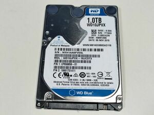 【使用時間15131時間】WD 1TB(1000GB) HDD WD10JPVX-16JC3T3 2.5インチ 9.5mm厚 CrystalDiskInfo正常判定【VE5L】