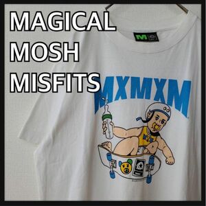 MxMxM　マジカルモッシュミスフィッツ　Tシャツ　白　ホワイト　半袖　マモミ　赤ちゃん　スケボー　ベビー　ベイビー　古着