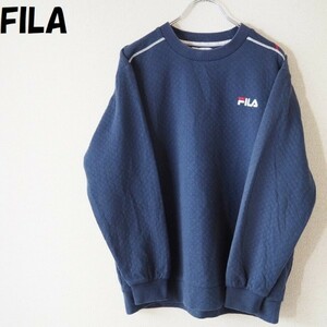 【人気】FILA/フィラ ワンポイントロゴスウェット ネイビー サイズM/1724