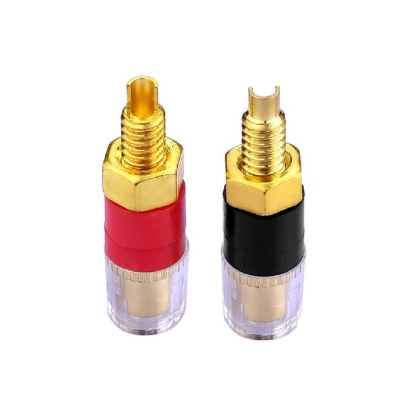 バナナプラグ 対応 スピーカーターミナル バインディング ポスト 端子 直径11mm 赤 黒 20個セット:赤×10 黒×10