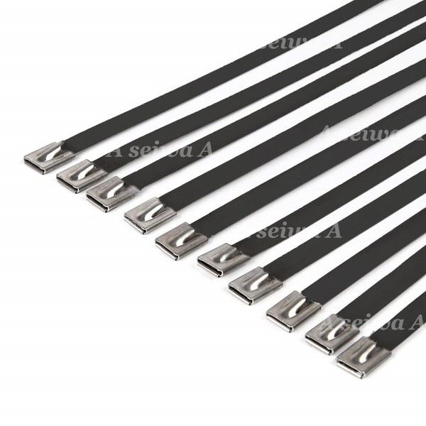 耐熱 ステンレス バンド 4.6×300mm 結束 タイラップ ブラック(50本/A01847-50)