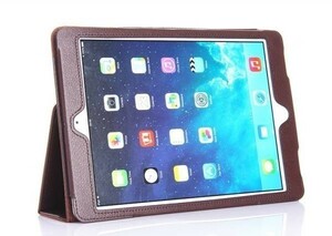 【送料無料】 iPad Air /iPad 5 スタンドレザケース ダークブラウン