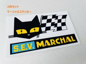 ２枚セット マーシャルステッカー 白青 Marchal 当時物 昭和 レトロ デカール 希少 レア 単車 ハコスカ ブタケツ Z1 Z2