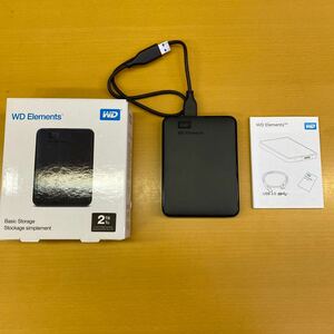 1円オークションWD WESTERN DIGITAL Elements 2TB USB3.0 ポータブルハードディスク ポータブルHDD