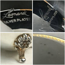 ut23/36 【LEONARD】SILVER PLATE シルバープレート ティーセット 茶器 ティーポット シュガーポット クリーマー トレー 銀色 レオナール◆_画像10