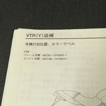 ◆送料無料◆ホンダ VTR 250 MC33 キャブ車 サービスマニュアル 追補版【030】HDSM-F-133_画像2