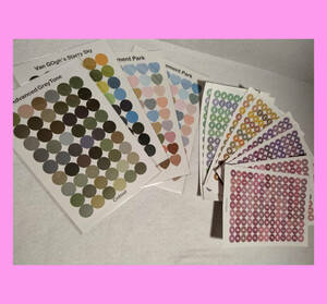 ◆ 12枚の英数字シール カラー英数字ドットハートシール DIY ハミングレター装飾