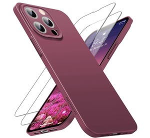 ◎CASEKOO iPhone 13プロ ケース ガラスフィルム付属 指紋防止 薄型 軽量 さらさら手触り 画面レンズ保護 ハードケース スマホケース