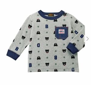 新品未使用☆ミキハウスダブルＢデニムポケット長袖Tシャツ100センチ