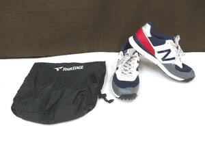 2J401MZ◎NEW BALANCE ニューバランス　 UGS574TR スパイクレス　ゴルフシューズ　 GOLF 27cm◎中古品