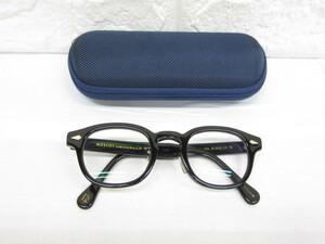 2D112MZ◎MOSCOT モスコット LEMTOSH COL.BLACK レムトッシュ 眼鏡 メガネフレーム フルリム 黒縁 度なし◎中古