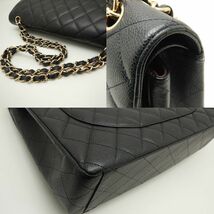 CHANEL シャネル デカマトラッセ34 A01094 Ｗフラップチェーンショルダー マトラッセ キャビアスキン ブラック/251430【中古】_画像7