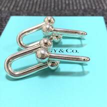 美品【ティファニー】基準内 TIFFANY&Co. ピアス ハードウェア ラージ リンク シルバー925 全長4.7cm イヤリング メンズ レディース 箱付_画像4