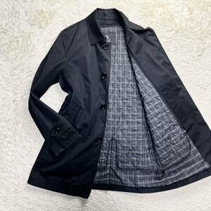 【至極の逸品】 Burberry Black Label バーバリー ブラックレーベル ノバチェック キルティング ライナー メンズ トレンチコート ブラックL