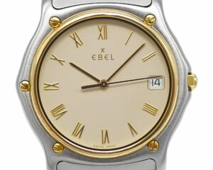 [美品] 稼働品【EBEL】エベル クラシックウェーブ 1187141 K18 750YG ベゼル コンビ メンズ クォーツ 動作OK 中古品