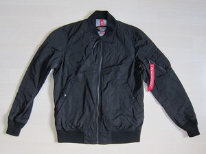 ALPHA INDUSTRIES アルファ MA-1 薄手 フライトジャケット ミリタリー ブラック Ｌ