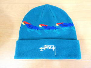 ◇stussy ステューシー ニット帽 ニットキャップ stussy beanie ビーニー Parrot Cuff 132893 グリーン系＠520円発送