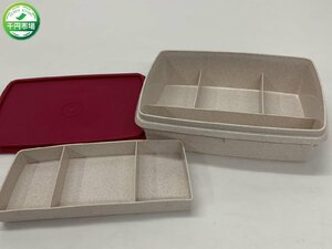 【O-6130】タッパーウェア Tupperware 角形 ケース 収納 BOX ピンク系 現状品【千円市場】