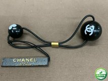 【O-6201】CHANEL シャネル ヘアゴム A18822 髪留め 黒系 ブラック系 ココマーク ハート アクセサリー ファッション 約12.5cm【千円市場】_画像1