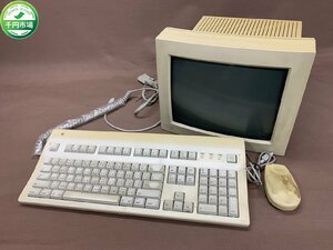 【N-5794】Apple Macintosh 12 RGB M1296Z 1991年製 Apple Extended Keyboard Ⅱ キーボード CA 95014 マウス セット まとめ【千円市場】