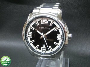 【WV-0008】美品 ポリス POLICE 腕時計 15292J クォーツ ネイビー シルバー メンズ【千円市場】
