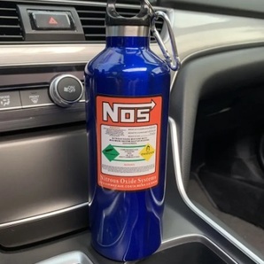 激レア★ワイスピでお馴染みのＮＯＳ ニトロ ボンベ風 ボトル 500ｍＬ ステンレス メタリックブルー ワイルドスピードの画像1