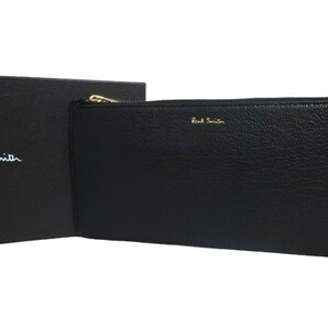 新品未使用 正規品 ポールスミス Paul Smith 長財布 薄型長財布 L字ファスナー長財布 カラースロット ブラック ヤギカワ/牛革 BPW054-10