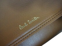 新品未使用 正規品 ポールスミス Paul Smith 長財布 かぶせ長財布 ダブルステッチディテール 牛革 本革 レザー キャメル BPW096-75 _画像5