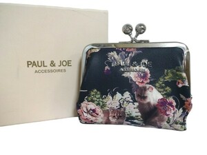 新品未使用 正規品 PAUL & JOE ACCESSOIRES ポール アンド ジョー アクセソワ ヌネット＆ジプシー ガマ口ウォレット ダークネイビー 猫 花