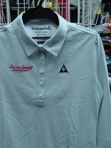 Le coq sportif GOLF COLLECTION レディース ストライプ 七分袖シャツ (LL)_画像1