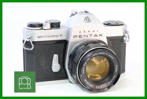 【同梱歓迎】実用■希少動作品■PENTAX SPOTMATIC F ボディ+Super-Takumar 55mm F1.8 M42■■シャッター全速・露出計完動■AB768