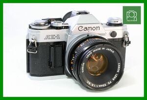 【同梱歓迎】実用■Canon AE-1 / Canon Lens FD 50mm F1.8 S.C.■シャッター全速・露出計完動・割れなし■J52