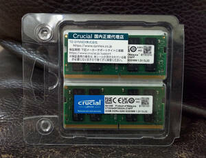 【新品未使用】ClucialノートPC増設用増設メモリ32GB×2枚セットDDR4-3200 SODIMM CT2K32G4SFD832A 260pin