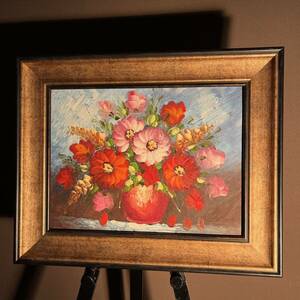 Art hand Auction Hand-painted oil painting Flowers in a vase Painting Interior Oil painting, Painting, Oil painting, Still life