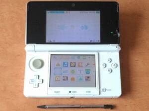 動作確認済　3DS　中古　アイスホワイト　Ver11.6.0-39J　ダウンロードソフト・社外新品ペン付　送料安 即決有 同梱可