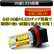 70系 80系 ノア ヴォクシー/50 カムリ LED フォグランプ H8/H11/H16 イエロー 黄色 車検対応_画像3