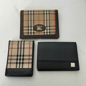 □【500円スタート】BURBERRY バーバリー ２つ折り財布 名刺入れ 定期入れ Calvin Klein カルヴァンクライン カードケース まとめ売り3点