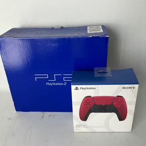 □【500円スタート】SONY ソニー PlayStation2 SCPH-39000 ブラック DualSense ワイヤレスコントローラー ピンク 箱・取扱説明書付き 