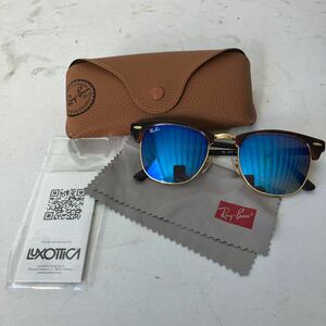 □【500円スタート】RayBan(レイバン) サングラス Clubmaster Flash Lenses(クラブマスター ) RB3016 990/7Q 51-21 ケース付きFlash Lenses