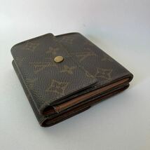 ○【500円スタート】LOUIS VUITTON ルイ・ヴィトン M61652 モノグラム ポルトモネ・ビエカルトクWホック財布 二つ折り財布 _画像4