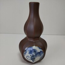 九谷焼 松本佐一作 徳利、花瓶 (高さ17.5cm) 松屋窯(松本陶房) 日展作家 九谷無形文化財 未使用_画像1