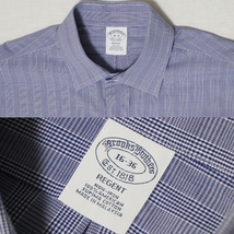 アメリカ購入品 美品 BROOKS BROTHERS REGENT ブルックスブラザーズ セミワイドカラーシャツ 白×青 16-36_画像9