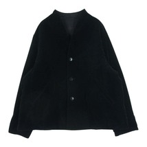 シェヴィダレンク Chez VIDALENC Short Coat ベロア 中綿 ノーカラー ジャケット フランス製 ブラック系 4【中古】_画像1