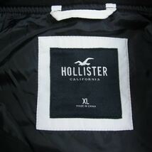 ホリスター Hollister バック 刺繍 フード付 ブルゾン ブラック系 XL【中古】_画像4
