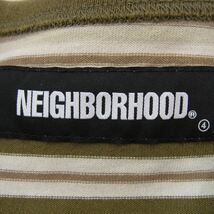 NEIGHBORHOOD ネイバーフッド 22SS 221FPNH-CSM01 BORDER C-CREW LS TEE ボーダー ロングスリーブ 長袖 Tシャツ ロンT カーキ系 L【中古】_画像4