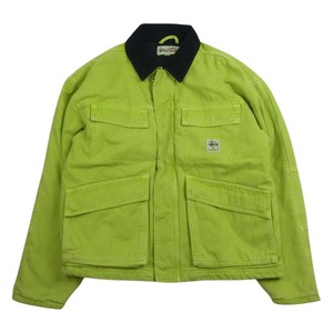 STUSSY ステューシー ジップアップ ワーク ジャケット グリーン系 S【中古】